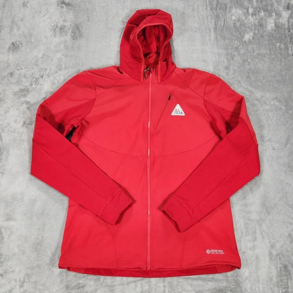 Maloja Jacket Mens Large Red GORE-TEX Infinium Softshell Hooded Ski Touring
